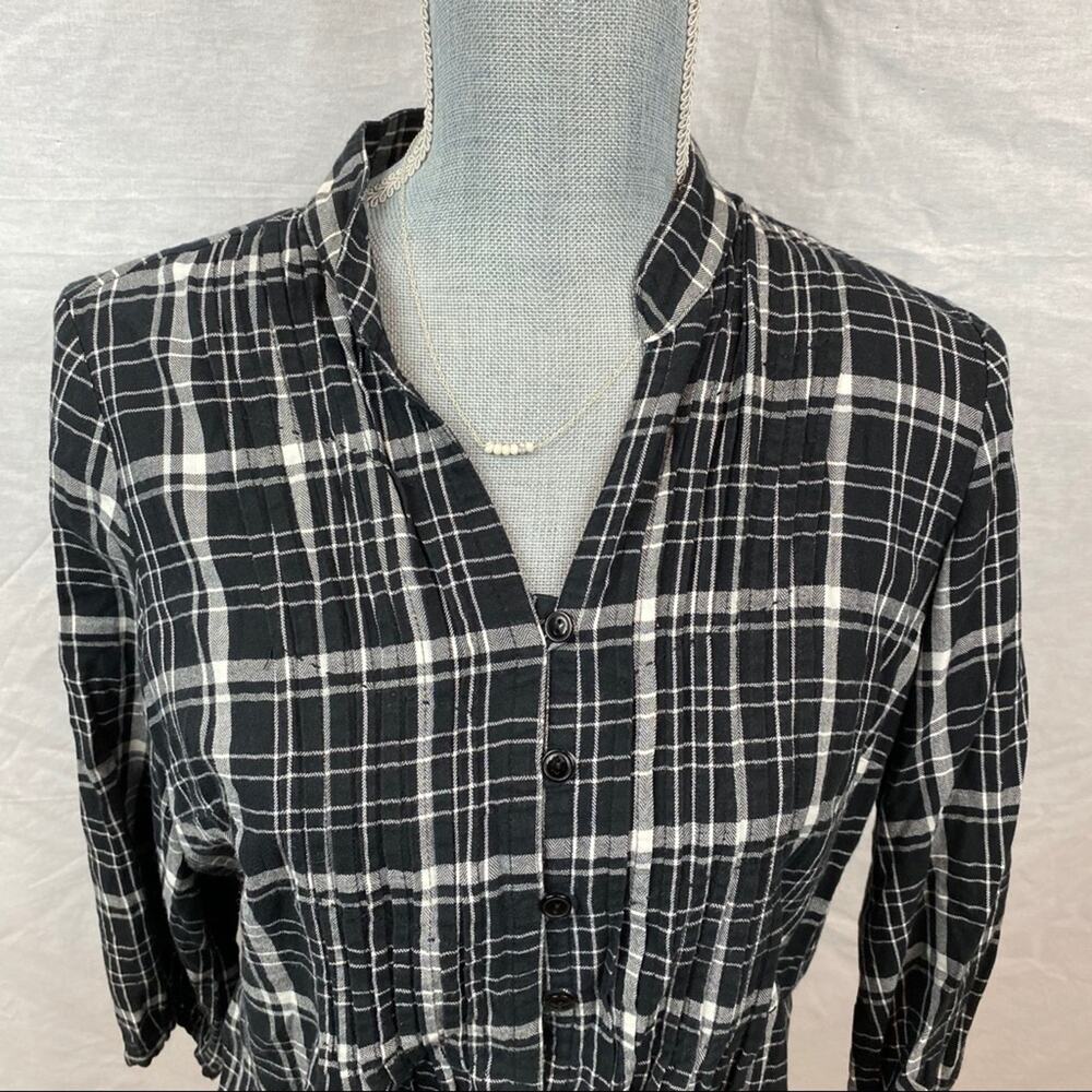St. John’s Bay Petite Plaid Button Down Blouse - Picture 2 of 16